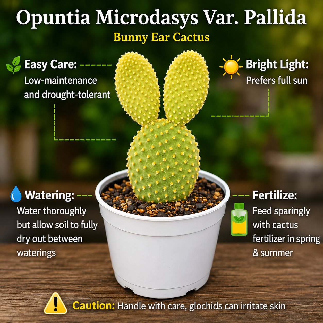 Opuntia Microdasys Alba| White Bunny Ears Cactus - Image 2